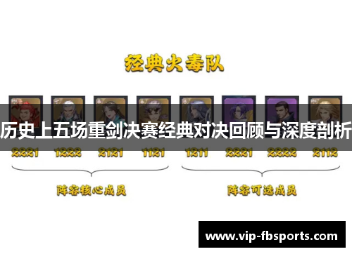 历史上五场重剑决赛经典对决回顾与深度剖析